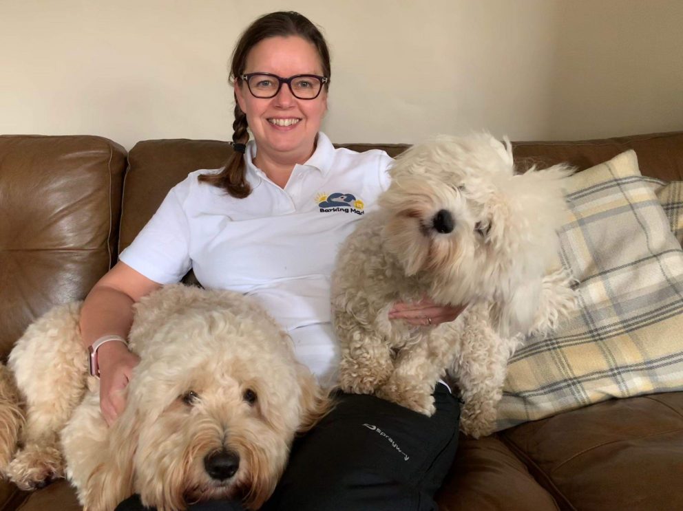 Amanda Prentice On Sofa dog sitter knutsford With Dogs