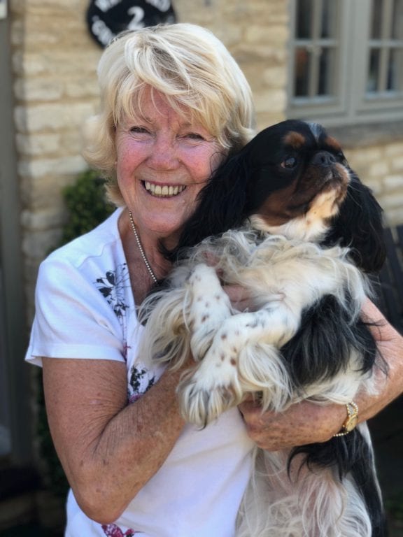 Judy And Bertie host dog sitter cuddle outside dog home boarding