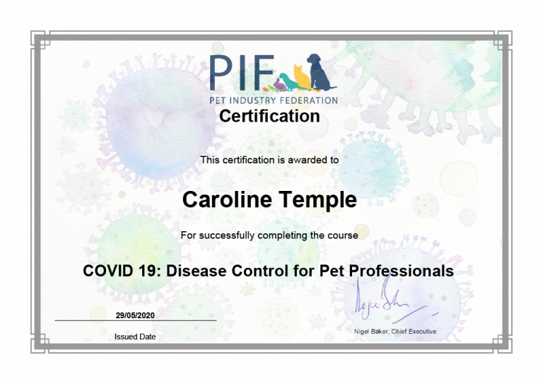 Certification Covid 19 Disease Control For Pet Professionals1024 1