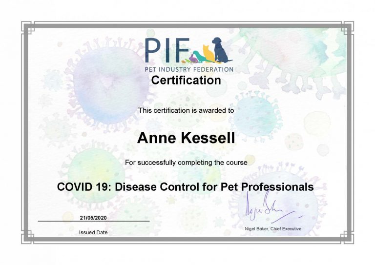 Certification Covid 19 Disease Control For Pet Professionals Akessell