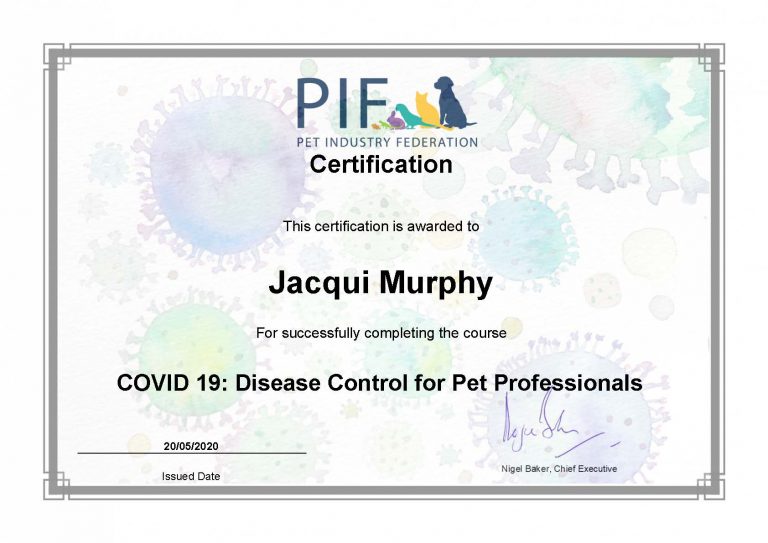 Certification Covid 19 Disease Control For Pet Professionals Jacquimurphy (1).pdf