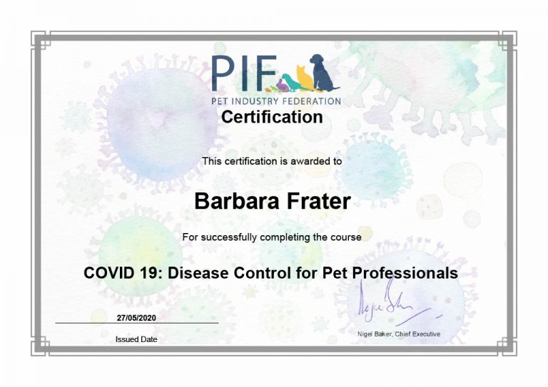 Certification Covid 19 Disease Control For Pet Professionals Northumberland Bfr1024 1