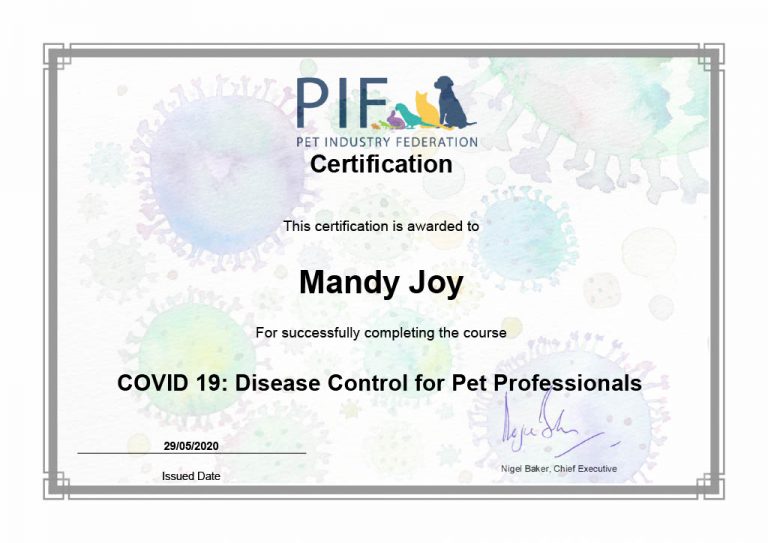 Certification Covid 19 Disease Control For Pet Professionals Mandyjoy1024 1
