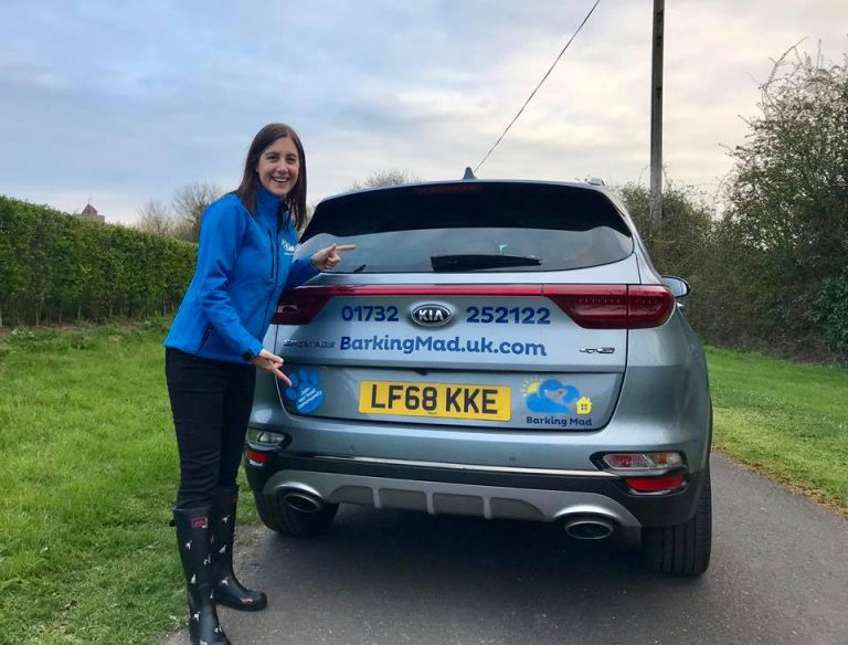 Jacqui Bain Of Barking Mad Sevenoaks loves her new dog sitting job