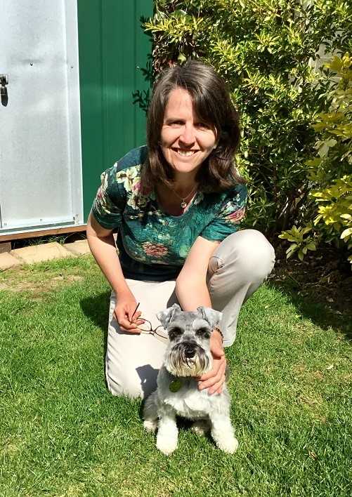 dog sitting host Lucy with Louie the dog